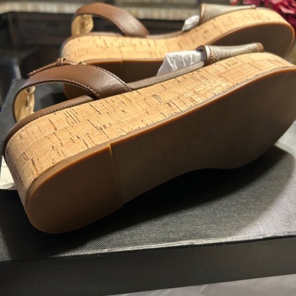 Coach Saddle/Khaki Tullie Signature Jacquard Sandals Style #:CR883 - Picture 7 of 11